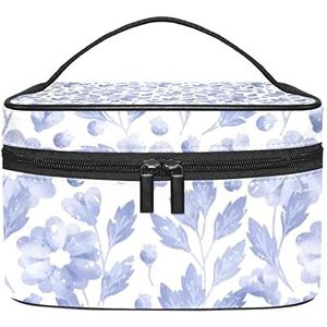 Bloemen make-up organizer tas, reismake-up tas organizer case draagbare cosmetische tas voor vrouwen en meisjes toiletartikelen, Meerkleurig, 22.5x15x13.8cm/8.9x5.9x5.4in