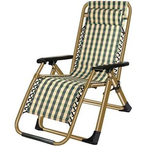 GEIRONV Draagbare fauteuil, 90-168 ° aanpassen opvouwbare tuin ligstoel Outdoor strand Patio met hoofdsteun driehoek ondersteuning stoel Fauteuils (Color : Lucky Grid, Size : 165x66x77cm)
