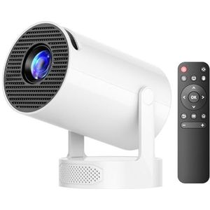 Mini projector met luidspreker, portable projector ondersteunen 1080P 4K, automatische keystone WiFi 6 mini beamer, Bluetooth 5.0 220° rotatie smart beamer, short throw projectors voor thuisbioscoop