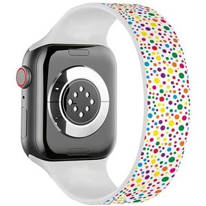 Solo Loop Band Compatibel met All Series Apple Watch 42/44/45/49mm (Kleurrijke Polka Dots 2) Elastische Siliconen Band Strap Accessoire, Siliconen, Geen edelsteen