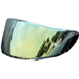 Motorhelm vizier lens, Helmvizier, RF-1200 Gezichtsscherm Vervanging X14 UV Beschermend Krasbestendig Helmvizier for X14 RF-1200 CWR-1 Z7 X-Spirit (Blauw)(Gold)