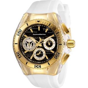 Technomarine Cruise Dames 40mm chronograaf stalen zwarte wijzerplaat horloge, Wit, Quartz Horloge
