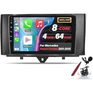 Android 15 Autoradio voor B-enz Smart Fortwo (2011-2015) 9 inch 2K Touchscreen 2000 * 1200 Android Head Unit Multimedia Speler met Carplay GPS Navi BT 5G WiFi DSP SWC,K6 pro plus