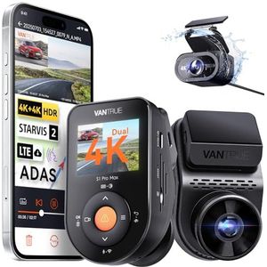Vantrue S1 Pro Max 4K+4K (2160P+2160P) dashcam voor en achter, dubbele dashcamera met ADAS/BSD, STARVIS 2 HDR PlatePix nachtzicht, 5 GHz wifi, GPS, optionele LTE, 24/7 parkeermodus, ondersteunt