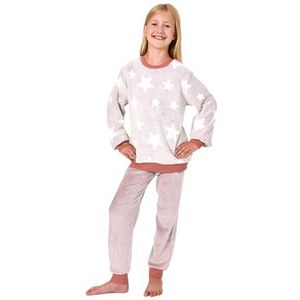 Normann Behaaglijk warme meisjespyjama van coral fleece in stippenlook, roze, 176