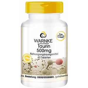 Taurine Capsules 500mg - hoge dosering - 60 tabletten - aminozuur | Warnke Vitalstoffe - Duitse apothekerskwalitei