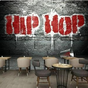 Vintage Grijze Bakstenen Muur Graffiti Persoonlijkheden 3D Behang Home Luxe Decoratie Slaapkamer Woonkamer Bank Blaapkamer TV Achtergrond Muur-400cm×280cm