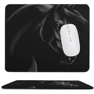 Zwarte Arabische paard muismat antislip muismat rubberen basis muismat voor kantoor laptop thuis 9,8 x 11,8 inch