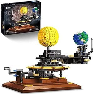 Technik Aarde Maan Zon Bouwstenen Bouwpakket, CADA Master C71004W 865 Klembouwstenen Prototype MOC-4477, MOC Solar System Set, Designer: JK Brickwords, Compatibel met Lego