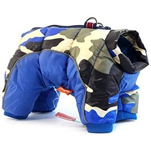 JingRunZe Winter huisdier hond kleding voor kleine honden warm reflecterende puppy kleding Franse Bulldog kostuum medium jas voor Chihuahua hond jas (kleur: marine, maat: L)