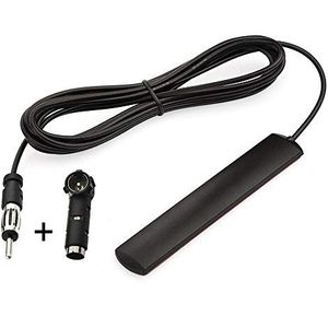 Eightwood - FM Antenne - Autoradio Antenne - Zwart - 3M Kabel, DIN 41585 Vrouwtje naar ISO Adapter