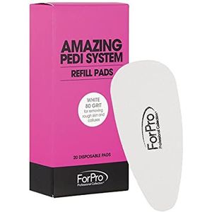 ForPro Amazing Pedi System Refill Strips, Wit, 80 Grit, pedicure bestand navullingen, 5"" L X 2,5"" W, 20Count