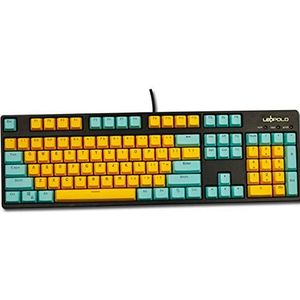 Sunzit Keycaps, 104 PBT Toetsen Backlight Layout Leuke Cyaan Geel Kleur Keycaps ANSI Keyset OEM Profiel Keycap voor Cherry MX Mechanische Toetsenbord voor Gaming