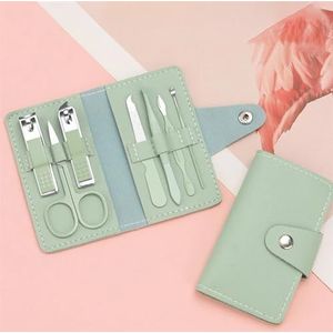 Manicureset, nagelknipperset, Nagelknipperset, 7 stuks, veelkleurig(Green)