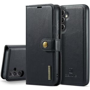 Telefoon flip case cover Compatibel met Samsung Galaxy A55 5G hoesje, DG.MING 2 in 1 Clucth Retro echt koeienhuid lederen flip-portemonnee Magnetisch afneembaar telefoonhoesje Compatibel met Galaxy A5