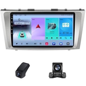 Android autoradio 2 Din geldt voor Toyota Camry 6 2006-2011 met Draadloze Carplay Android Auto GPS Navi WiFi 9 inch met Bluetooth FM/RDS+ Achteruitrijcamera/Stuurwielbediening(C20)