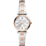 Fossil horloge ES5201 Carlie Mini zilverkleurig, roségoudkleurig