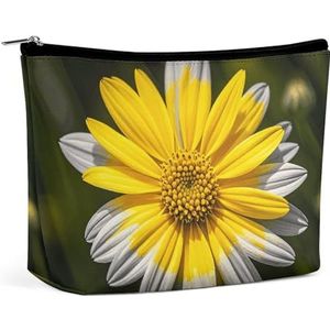 HJUQNGF Bloem Cosmetische Tas Draagbare Toilettas Grote Capaciteit Reizen Make-up Tassen Schoonheid Make-up Organizer voor Full-Size Shampoo Conditioner Borstels Set Make-up Accessoires, Geel Grijs