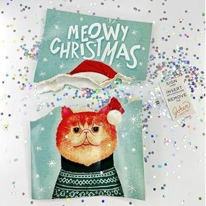 Joker Greeting - Meowy Christmas Card - Grappige Kerst Kaart - Nonstop muziek & Glitters!