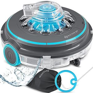 KESSER® Zwembadrobot zwembadreiniger accu Aqua9000 incl. transporttas Zwembadrobot voor zwembaden tot 80m² Li-Ion accu max.75 min snoerloze zwembadstofzuiger volautomatische vloerstofzuiger antraciet