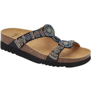 Scholl - New Bogota - Sandaal - Zwart Multi - Microvezel - Bioprint Technologie