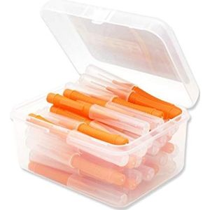 40 Stuks Interdentale Borstel Floss Push-Pull Tanden Borstels Handheld Mondhygiëne Tool Huishoudelijke Reizen Vakantie Oranje 0.6mm