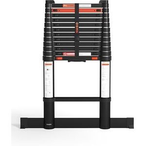 RMBO Telescopische Ladder 3.80m, Compact en Draagbaar, Soft Closing Systeem, Geschikt voor Particulier en Professioneel Gebruik, Telescoopladder, Max. Belast. 150 kg, EN 131.6