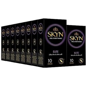 SKYN Elite Skynfeel Condooms voor mannen, latexvrije condooms voor mannen, gevoelig, extra dun en extra zachte condoombox, gevoelig, 53 mm breed