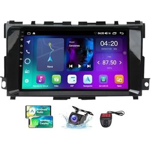 Android 13 Dual Din Car Stereo voor Nissan Teana 2013-2018 met 9 inch Touchscreen Media Player met Carplay Android Auto Bluetooth 5.0 4G WiFi GPS-navigatie FM/RDS SWC + achtercamera(NF-2)