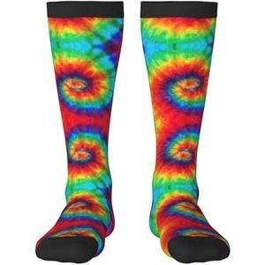 Tie Dye Regenboog Volwassen Grappige 3d Sokken Crew Sokken Nieuwigheid Sokken Gag Cadeaus, Zachte Gezellige Sokken., 2 Zwart-1, Eén Maat