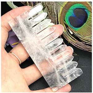 BIANMTSW Natuurlijke Amethist Rozenkwarts Kristal Kam met Brede Tanden, Edelsteen Geschenkcollectie Thuis Collecties (Kleur: A)