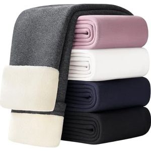 Adorel Gevoerde legging voor meisjes, katoen, warme winterbroek, thermobroek, Grijs Enkel, 116-122
