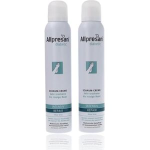 Allpresan Diabetic Intensief + Reparatie zonder ureum schuimcrème - bij diabetes mellitus - voor zeer droge tot gebarsten voethuid - 2 x 200 ml