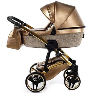 Lux4kids Kinderwagen Junama Glitter babyzitje Isofix Selectie by Gold 04 3-in-1 met babyschaal