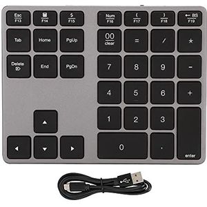 Oplaadbaar draadloos toetsenbord, compatibel met Bluetooth 5.0 numeriek toetsenbord, extern universeel voor computer voor laptop(Iron gray)