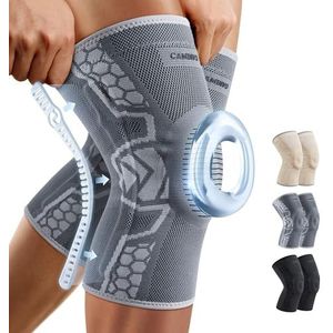 CAMBIVO 2 Stuks Kniebrace voor Dames en Heren, Gecomprimeerde Kniebandage met Patella Gelpads en Zijstabilisatoren, Artrose Kniebandage voor Hardlopen, Meniscusscheuren, Artritis