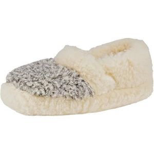 APREGGIO Uniseks wollen pantoffels, zachte schapenwol, winterpantoffels voor dames en heren, gezellig, warm en duurzaam, wit en grijs., 37/38 EU