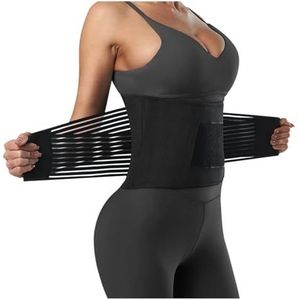 Taille Trainer Onderrugsteunbrace Ademende Lumbale Decompressieband Taille Rughoudingcorrectie Buikweggordel(Black,XXL)
