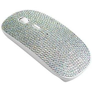 2.4ghz draadloze optische muis bedekt met strass-steentjes, USB-ontvanger, 1600dpi, compatibel met Pc, laptop