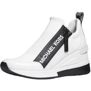 Michael Kors Willis Wedge Trainer, damesveterschoenen, wit, maat 35, Wit (optisch), 35 EU