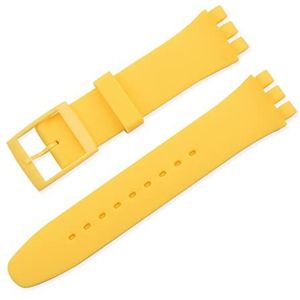 LUGEMA Candy Kleur Siliconen Band Compatibel Met Swatch 12mm 16mm 17mm 19mm 20mm Transparante Mode Vervanging Armband Band Horloge Accessoires: (Color : Yellow, Size : 17mm)