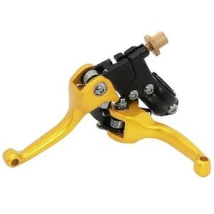 Koppelingsremhendel Motorfiets Gemodificeerde Accessoires ASV Handvat Anti-val Remhendel Koppeling Bull Hoorn CRF KLX YZF RMZ ATV Off-Road Remhendelhendel Zitstok (Color : Gold)