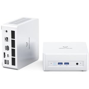 MINISFORUM UM880 PLUS mini-pc, AMD Ryzen 7 8845HS minicomputer (8C/16T, tot 5,1 GHz), 32 GB DDR5 RAM en 1 TB SSD, HDMI/DP/USB4,OCuLink, AMD Radeon 780M, 2.5G RJ45, WIFI6E/BT5. 3