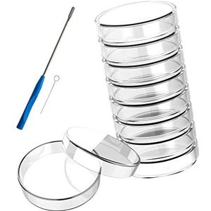 Courtieyeardceastea 10 Stuks Glas Petrischalen Cultuur Gerechten Herbruikbare Gemakkelijk Schoon Voor Accessoires 60Mm Clear, Helder 100 mm, 100mm, als beschrijving