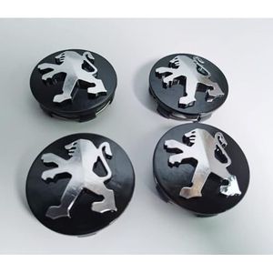 SJZZJMZ 4 stuks auto wieldoppen voor Peugeot 206 308 307 207 208 3008 407 508 2008 60mm auto wieldoppen wieldoppen stickers vervanging B
