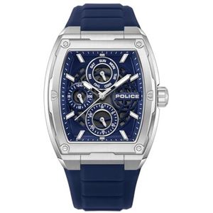 Police Horloges Creed Herenhorloge met blauwe siliconen armband PEWJQ0004502, blauw, blauw, Blauw