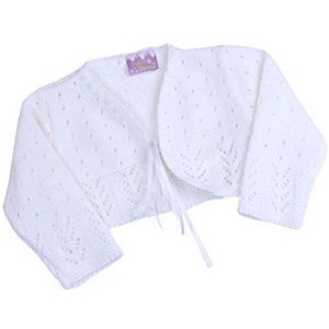 BabyPrem Baby Cardigan Bolero V-hals Lange mouw Meisjes Kleding Wit Roze Gebreid 0-24 Maanden, Wit, 6-9 maanden