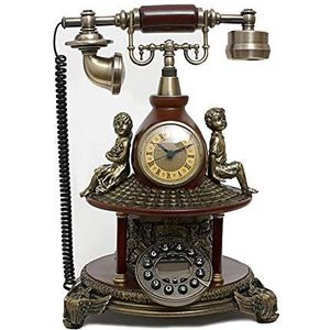 Rotary Dial Telefoons Villa Europese Stijl Vaste Retro Telefoon Angel Jeugd Antieke Telefoon Sleutel Wijzerplaat Telefoon Vaste (Kleur: Bruin)
