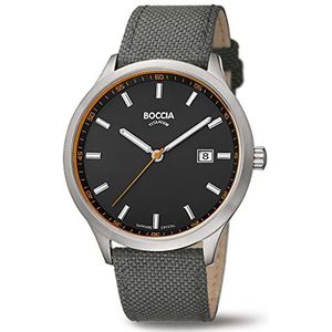 Boccia Herenhorloge analoog kwarts met leren armband 3614-01