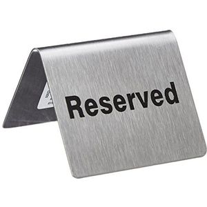 TableCraft Producten B9 ""Reserved"" Teken, RVS Tafeltent, 4,7 ""x 2.15